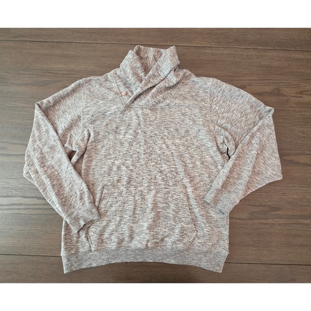 Free Nature Mens Gray Heathered Shawl Collar Pullover Sweatshirt Large RN 96415